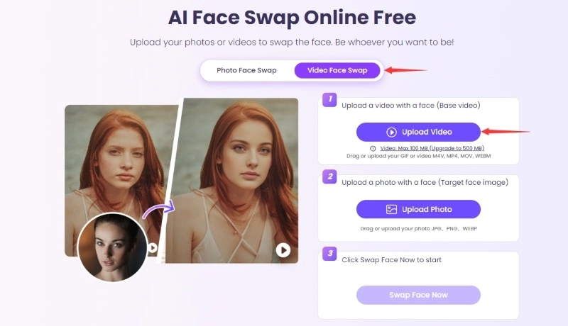 Vidnoz AI 얼굴 교환 사용하기